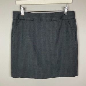 Banana Republic Petite Womens Size 10P Skirt Lined Striped Gray Business Office